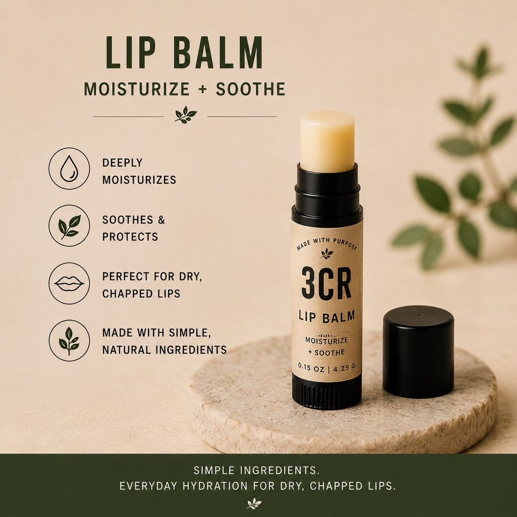 3CR Lip Balm — Moisturize + Soothe (4-Pack)